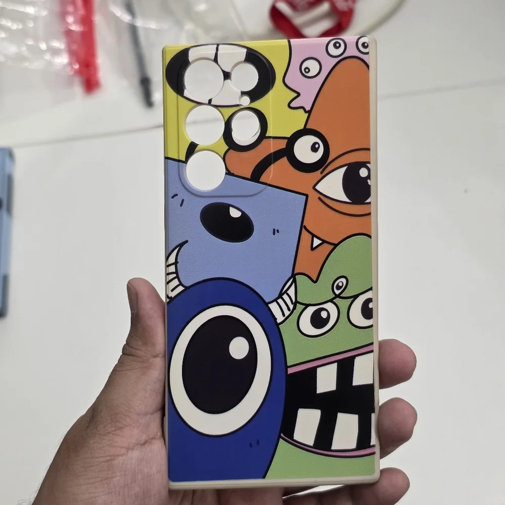 Samsung Galaxy S22 Ultra Colorful Cartoon Monster Soft Gel Phone Case NEW
